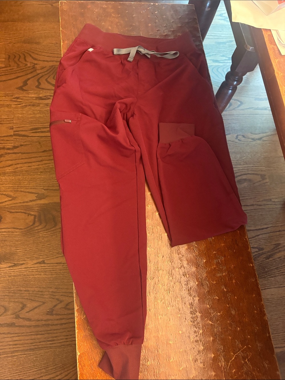 Figs Kids Maroon Jogger Pants with Drawstring